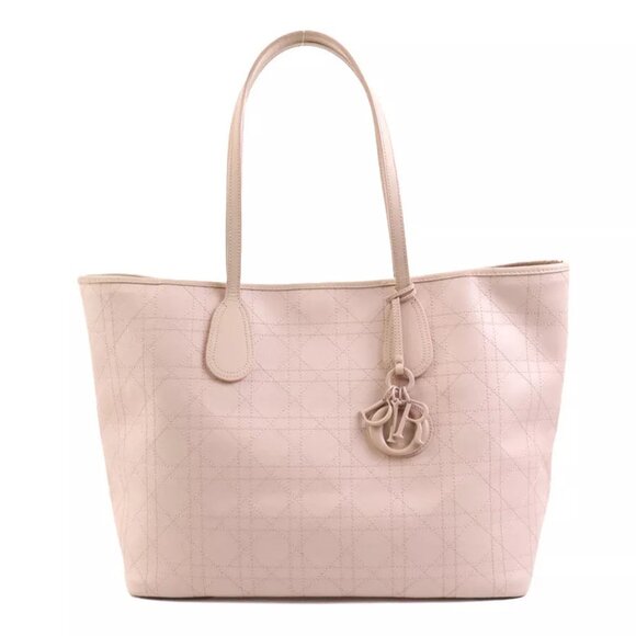 Christian Dior Canage Tote Shoulder Bag Pink Beige Coated Canvas - Picture 1 of 14